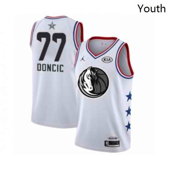 Youth Dallas Mavericks 77 Luka Doncic Swingman White 2019 All Star Game Basketball Jersey